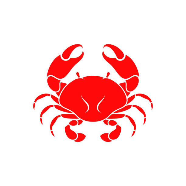 게. 바다 생물. 벡터 일러스트레이션 - computer icon symbol sea life prepared crab stock illustrations