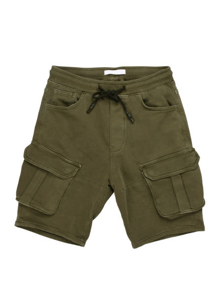 istock Brown men's shorts (Clipping path) isolated on white 1162108290