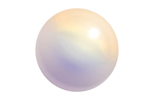 istock Realistic single shiny natural rainbow sea pearl with light effects isolated on white background. Spherical beautiful orb with transparent glares and highlights. Jewel gems. 3D render. 1162108820