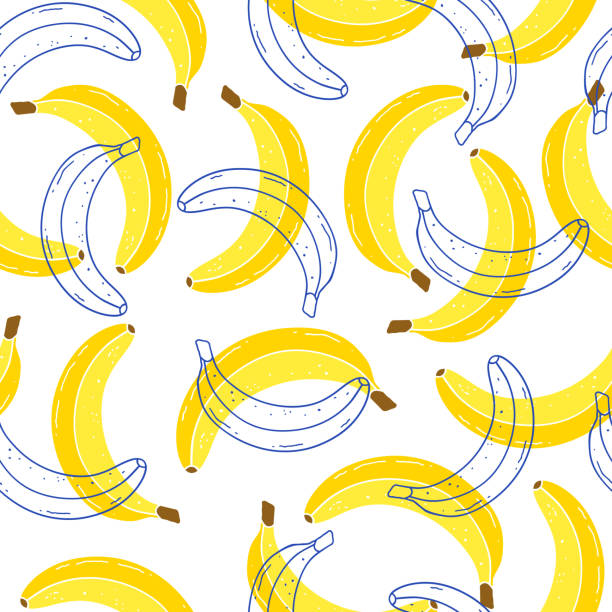 padrão com bananas - ilustração de arte em vetor