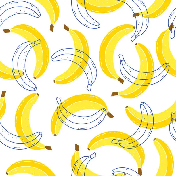 Vector illustration of pattern with bananas