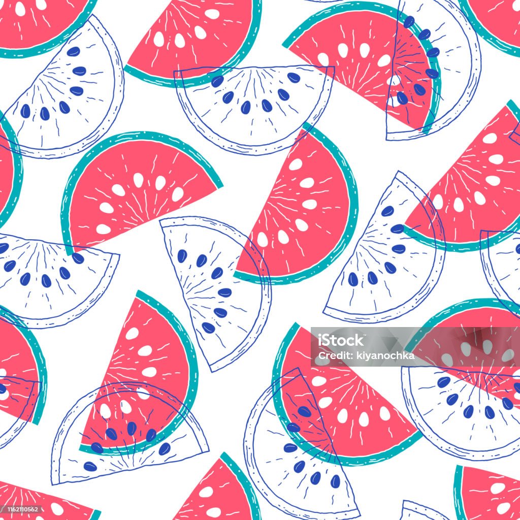 Watermelon Abstract Secenary Pattern With Watermelons Stock Illustration - Download Image Now ...