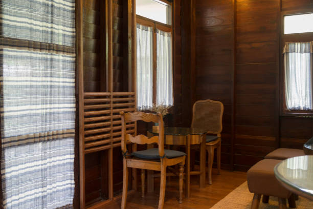 istock Classic coffee shop decorated with wooden interior 1162111555