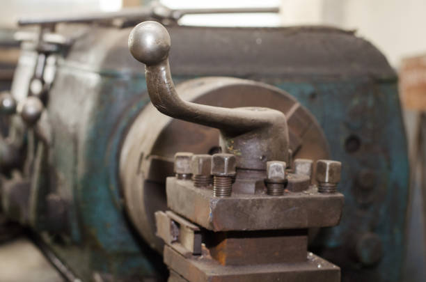 istock handle for moving the slide of the lathe 1162114906