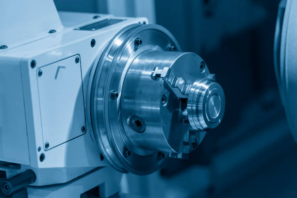 istock Close up the check of the CNC lathe machine. 1162116008