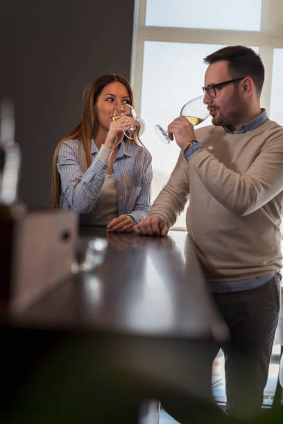 istock Couple tasting wine in a restaurant 1162116339