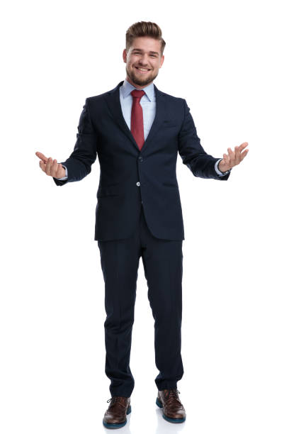 istock Young businessman greeting and laughing 1162116366