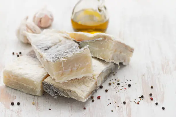 dry cod fish with olive oil