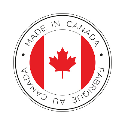 Round icon with flag of Canada.