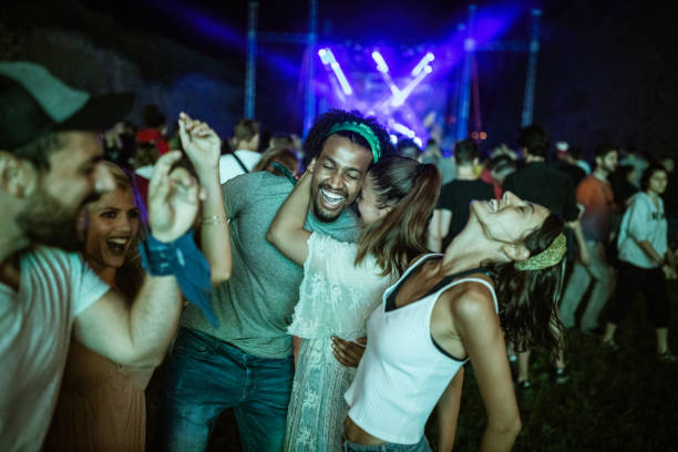 istock Having fun on music concert by night! 1162128432