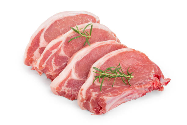 istock sliced raw pork meat with rosemary isolated on white background 1162128471
