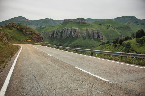 A road in the mountains in Cantabria, Spain.
