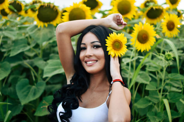 istock Woman in a Sunflower 1162130544