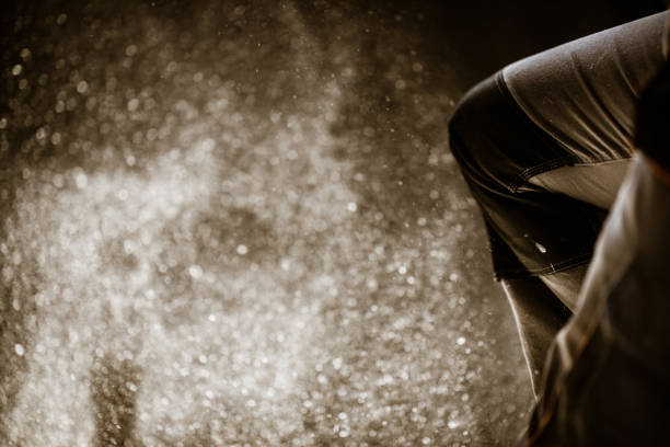 istock Unrecognizable manual worker with sawdust on the floor. 1162134935