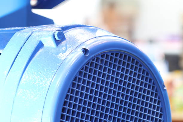 industrial motor , focus at machine guard and cooling side