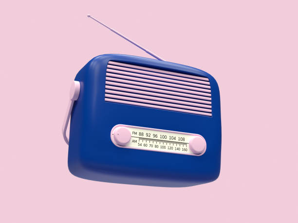 istock pink blue radio cartoon style 3d rendering object technology concept 1162136748