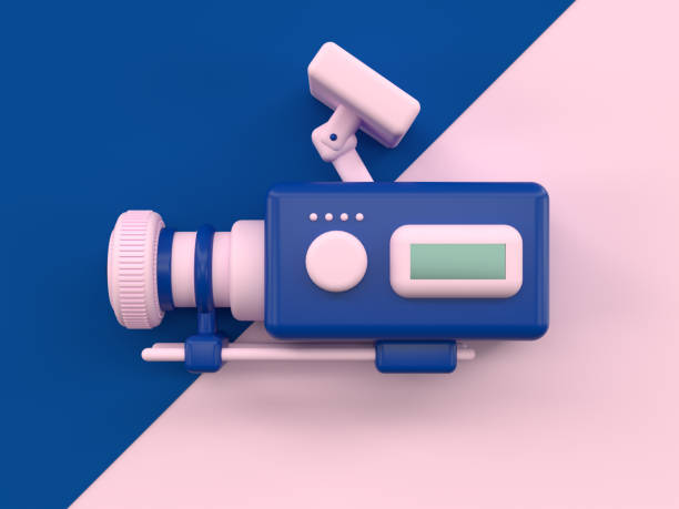 istock cinema camera cartoon style pink blue 3d render 1162138029