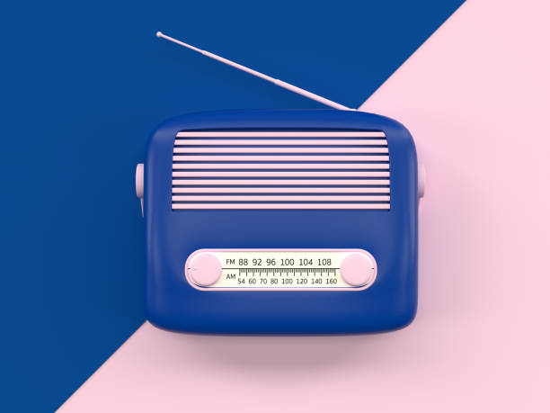 istock pink blue radio cartoon style 3d rendering object technology concept 1162138045