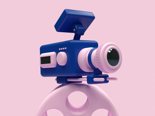 istock cinema camera cartoon style pink blue 3d render 1162140473
