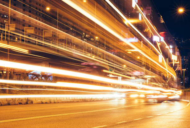 istock Traffic in Hong Kong at night 1162140670