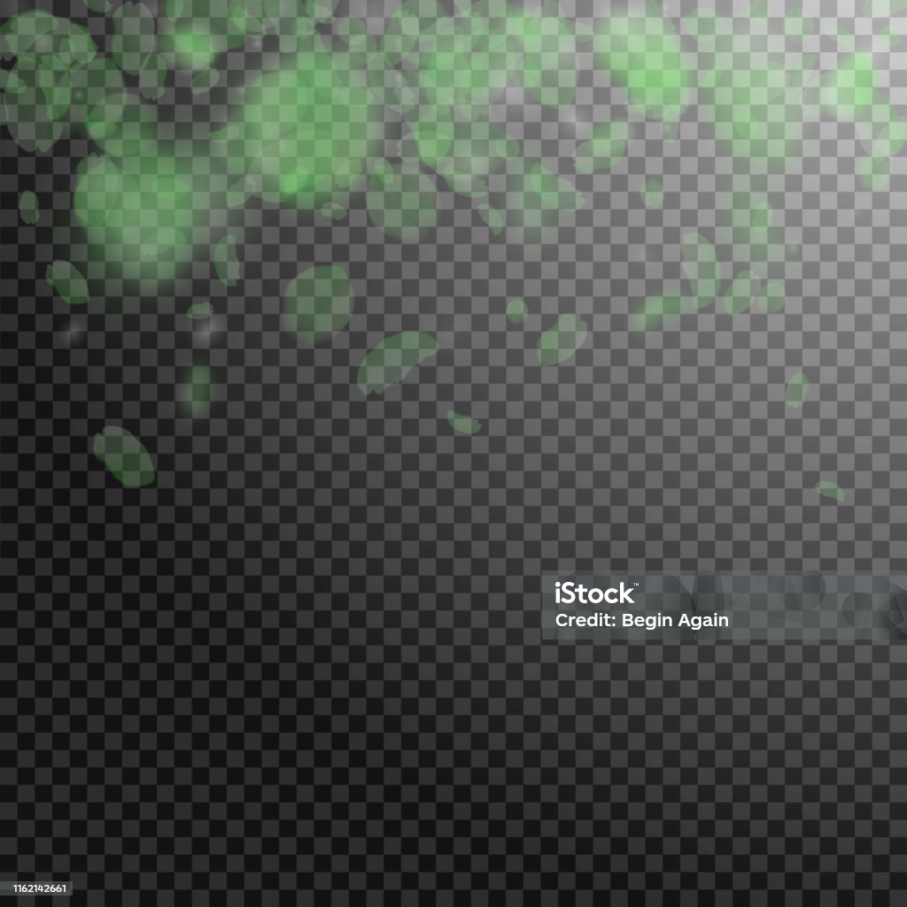 Flower Falling Gradient Green Flower Petals Falling Down Wondrous Romanti Stock Illustration ...
