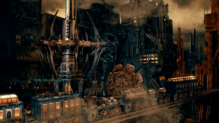 steampunk city