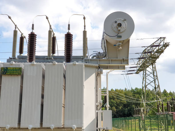 istock Electricity transformer on station. Hight voltage! 1162147223