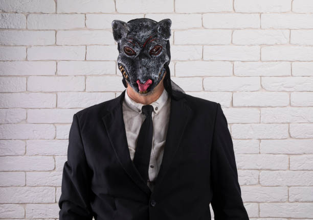 istock studio portrait man in animal mask 1162152234