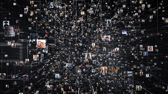 Digital composite of world network, internet and global connection concept. Black background