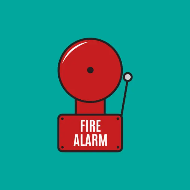 Vector illustration of Fire alarm system. Red alarm vector. Fire alarm icon