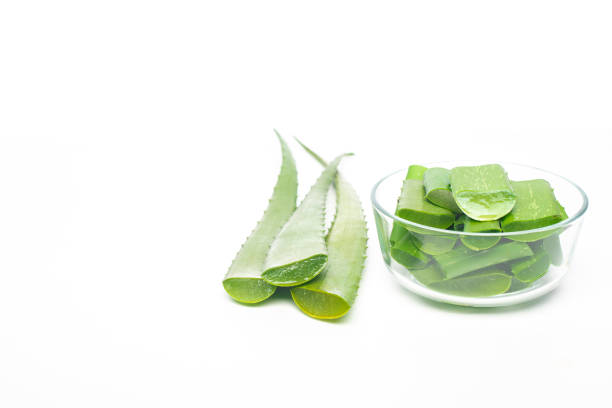 istock aloe vera leaf on white background, healthy eating concept 1162165414
