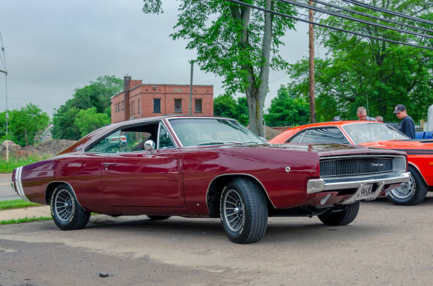 1968 Dodge Charger Truro, Nova Scotia, Canada - July 14, 2019 : 1968 Dodge Charger at annual Blaikies Mopar Show & Shine." dodge charger stock pictures, royalty-free photos & images