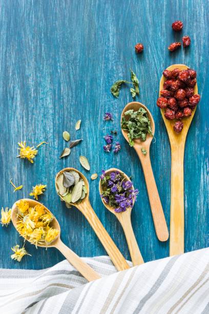 istock Dried herbs, flowers and berries for herbal tea. 1162168589