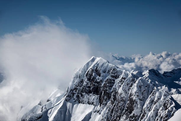 mountain peak, swiss alps, switzerland stock photo