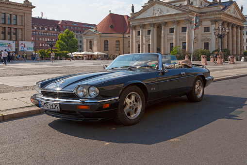 Berlin, Germany - June 03 2019: The Jaguar XJ-S (later called XJS) is a luxury grand tourer manufactured and marketed by British automobile manufacturer Jaguar in 1975.