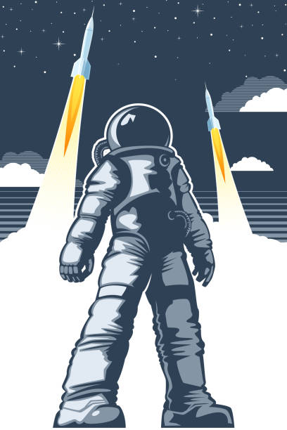 Space poster Astronaut space poster astronaut illustrations stock illustrations