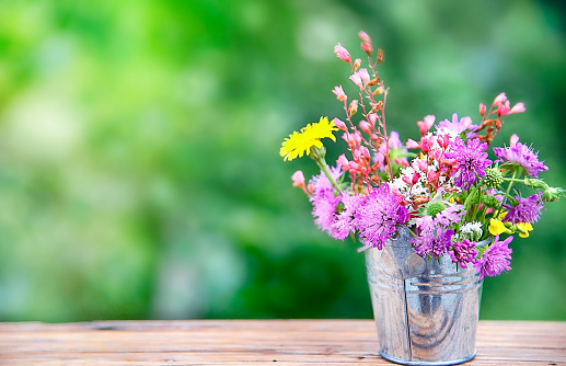 Beautiful bouquet of different fresh flowers indoors, closeup