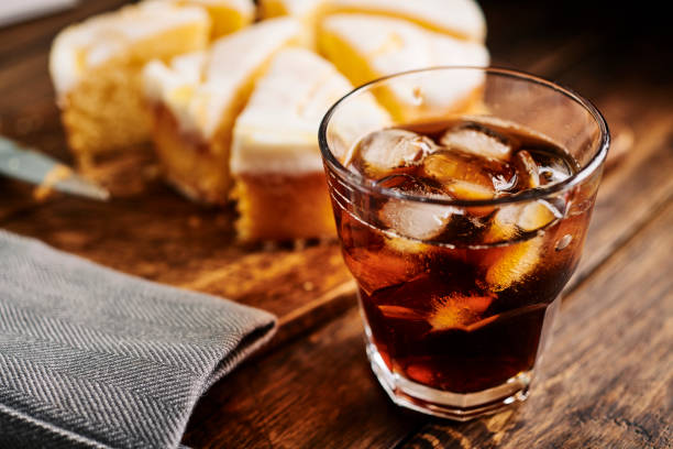 istock Black Iced Coffee with Lemon Drizzle Cake. 1162179307
