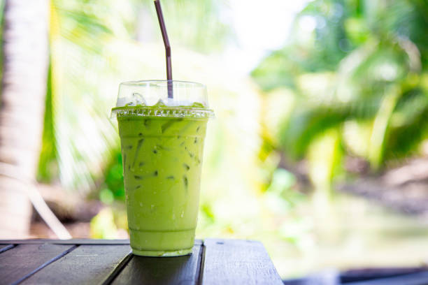 Latte, Green Color, Ice Cube,Coffee - Drink, Drink, green tea