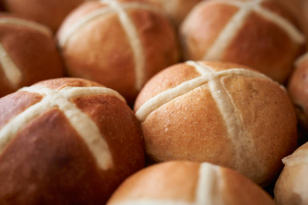 istock Traditional homemade Hot Cross Buns. 1162181702