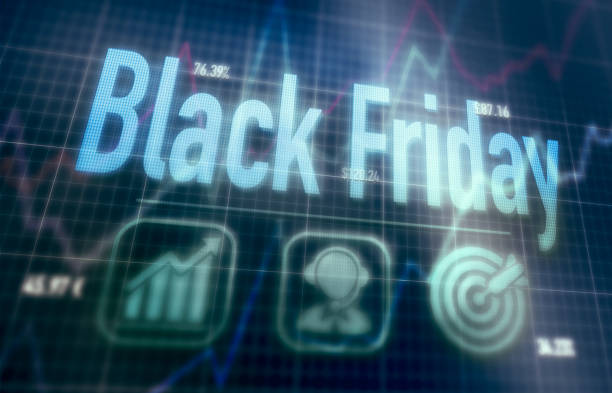 istock Futuristic display with a Black Friday concept written on it. 1162181768