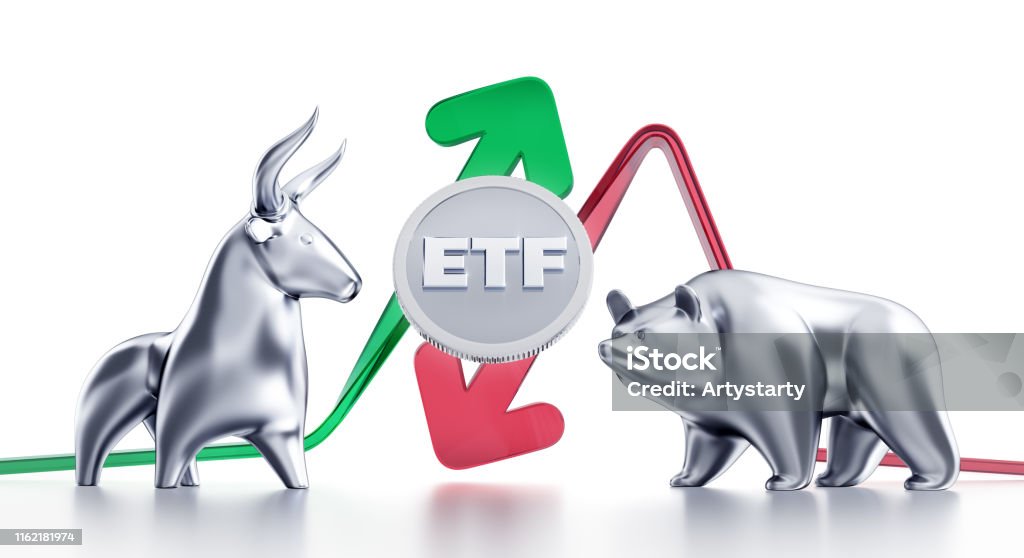 Bullish & Bearish Trends des ETF - Lizenzfrei Börsengehandelte Fonds Stock-Foto