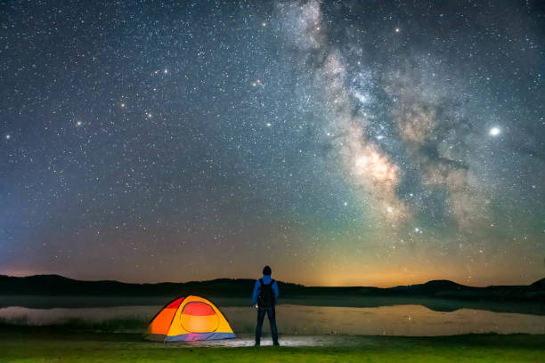 istock Man looking at the Milky Way galaxy 1162182192