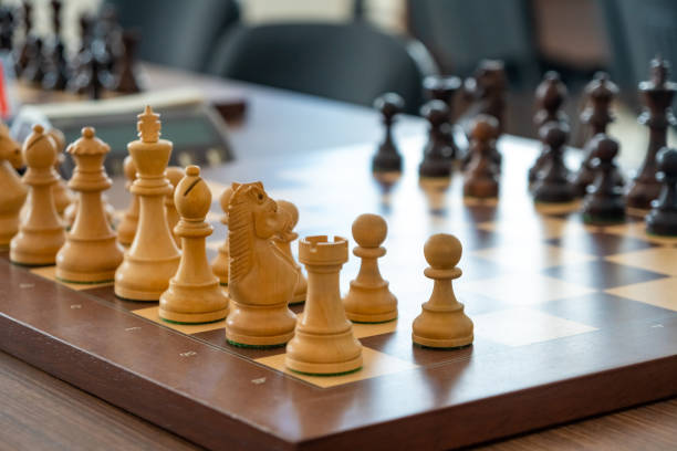 istock chess pieces on the board Before the chess tournament. 1162183317