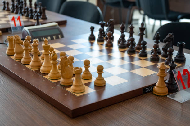 istock chess pieces on the board Before the chess tournament. 1162183330