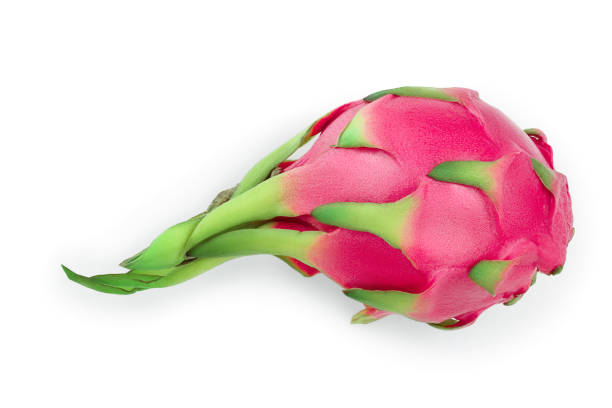 istock Ripe Dragon fruit, Pitaya or Pitahaya isolated on white background, fruit healthy concept. Top view. Flat lay 1162183451