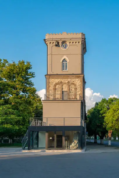 Old clock tower in Poti, Niko Nikoladze tower. Georgia. Travel.