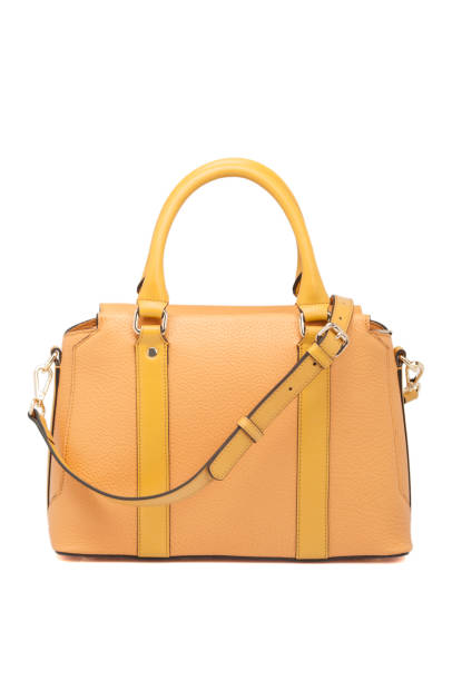 istock Yellow Leather Women Bag On White Background 1162184466