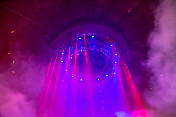 istock Stage lights. Concert light (Circus illumination). Under the dome of the circus 1162184515