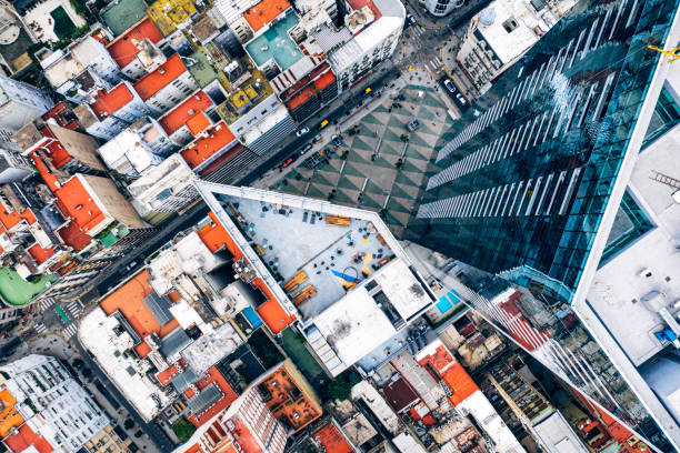 Overhead view of central Buenos Aires, Argentina.